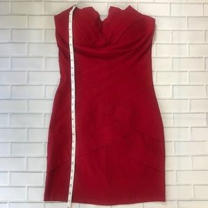 Geometric point edge strapless Valentine’s holiday dress